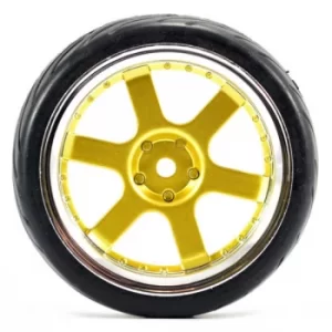 Fastrax 1/10 Street/Tread Tyre 6-Spoke Gold/Chrome Wheel