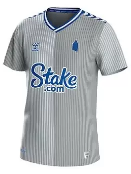 Fanatics Hummel Everton Mens 23/24 Short Sleeved Third Shirt, Grey, Size L, Men