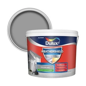 Dulux Weathershield Smooth Masonry Paint Concrete Grey 10L