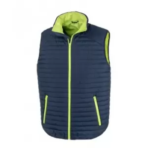 Result Adults Unisex Thermoquilt Gilet (XL) (Navy/Lime Green)