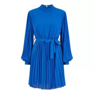 Mela London Blue Long Sleeve High Neck Tunic Dress - Blue