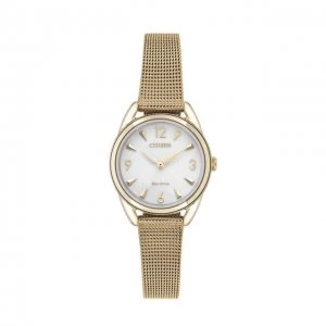 Citizen White And Gold Silhouette' Eco-Drive Watch - EM0683-55A