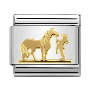 Nomination CLASSIC Gold Symbols Horse With Rider Charm 030149/29