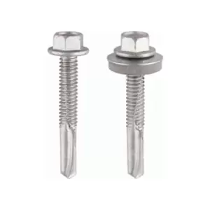 5.5 x 32mm Hex Head Self Drilling Heavy Section tek Screws With 16mm Washer Qty 100 - Timco