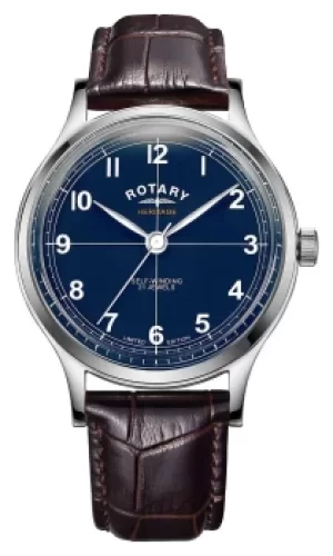 Rotary GS05125/05 Heritage Automatic Blue Dial Brown Leather Watch
