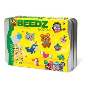 SES Creative - Childrens Beedz Luxury Sorting Box Iron-on Beads Mosaic Set (Multi-colour)