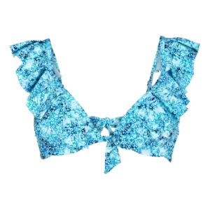 Women Halter Bikini Top Flowers Tie & Dye - Lizzy - Blue - Size S - Vilebrequin