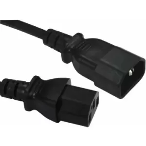 16-1747 1.8m IEC C13 F IEC C14 M Black Mains Extension Cable - Truconnect