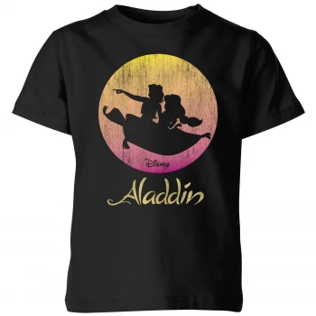 Disney Aladdin Flying Sunset Kids T-Shirt - Black - 7-8 Years