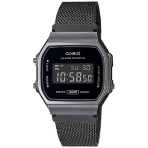 Casio Collection Quartz Black Dial Gunmetal Grey Stainless Steel Bracelet Unisex Watch A168WEMB-1BEF