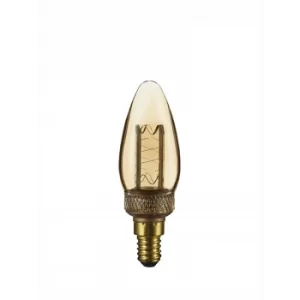 TCP 1 pack Small Screw E14/SES LED 65 Lumens Vinta ge Twisted Candle Light Bulb