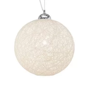 Basket 1 Light Small Ceiling Globe Pendant Cream, E27