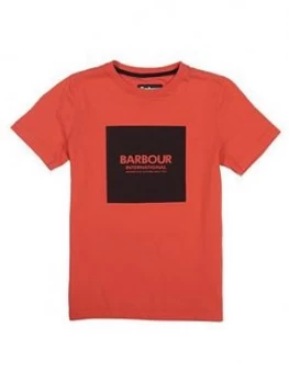 Barbour International Boys Block Logo T-Shirt - Orange, Size 8-9 Years