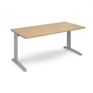 Office Desk Rectangular Desk 1600mm Oak Tops With Silver Frames 800mm Depth TR10