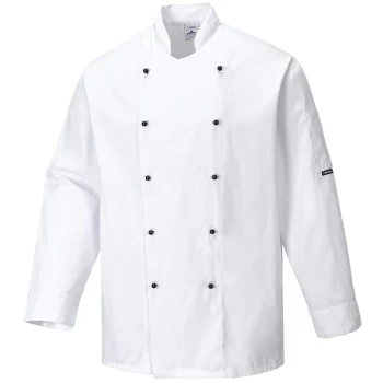 C834WHRL - sz L Somerset Chefs Jacket - White - Portwest