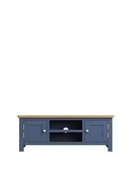 K-Interiors Fontana Ready Assembled Solid Wood Large TV Unit - Fits Up To 52" TV - Blue