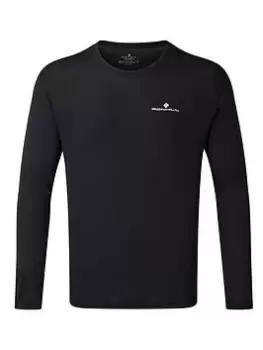 Ronhill Core Long Sleeve Running T-Shirt - Black/White, Size L, Men