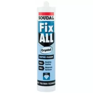 Fix All Super Strong Sealant/Adhesive 290ml Cartridge Crystal Clear - 118779 - Soudal