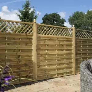 Rowlinson Halkin Fence Panel 6' x 5' - 150cm (h) x 180cm (w) x 4cm (d) (3 Pack) in Natural Timber