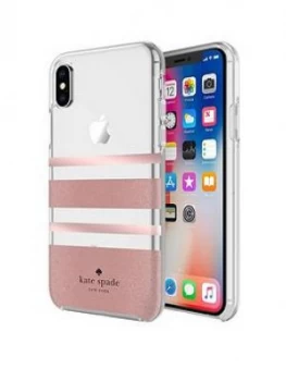Kate Spade New York Kate Spade Protective Hardshell Case For iPhone X Charlotte Stripe Rose Gold