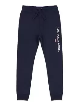 U.S. Polo Assn. Boys Block Flag Graphic Joggers - Navy, Size 3-4 Years