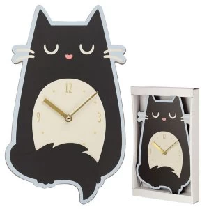 Feline Fine Cat Shaped Wall Clock
