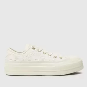 Converse All Star Ox Lift Daisy Cord Trainers In White