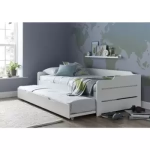 Copella Guest Bed White With Trundle With Spring Mattresses