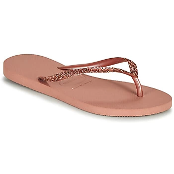Havaianas SLIM GLITTER II womens Flip flops / Sandals (Shoes) in Pink / 3,4 / 5,39 / 40,7.5,1 / 2 kid,5,8,3 / 4,6 / 7