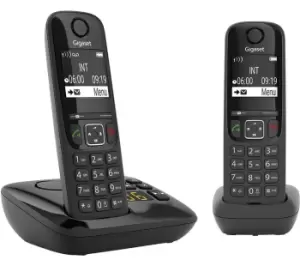 GIGASET AS690A Cordless Phone - Twin Handsets, Black
