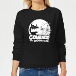Courage The Cowardly Dog Spotlight Womens Sweatshirt - Black - S