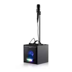 Akai Vibes Party Lights Bluetooth Karaoke Speaker With Microphone And Stand Black