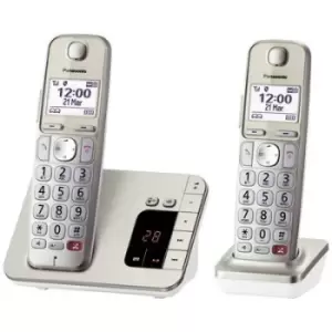 Panasonic KX-TGE262GN DECT/GAP Corded analogue Answerphone, Hands-free, Hearing aid compatibility, Baby monitor, incl. handset, base Champagne, Gold