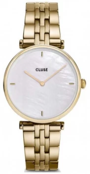CLUSE Triomphe Gold Plated Steel Bracelet White Dial Watch