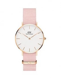 Daniel Wellington Rosewater White And Rose Gold Detail 32Mm Dial Pink Nato Strap Watch