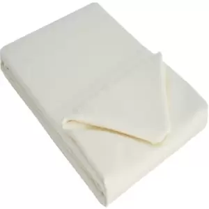 Belledorm 100% Cotton Sateen Flat Sheet (Emperor) (Ivory) - Ivory