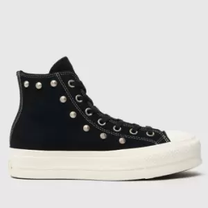Converse Black & Gold All Star Lift Studded Trainers