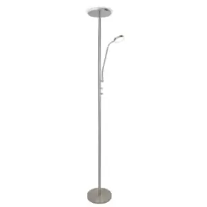 Teo Dimmable LED Floor Lamp 18.5W and Reading Light 4.5W Nickel