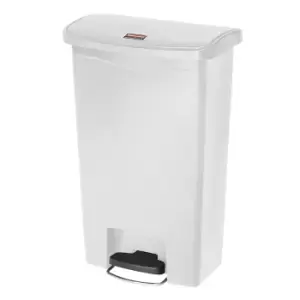 Rubbermaid SLIM JIM waste collector with pedal, capacity 50 l, WxHxD 456 x 719 x 292 mm, white