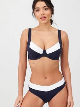 Panache Catarina Classic Bikini Pant - Navy/White, Size 18, Women