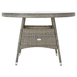 Charles Bentley 6 Seater Rattan Garden Dining Table - Natural