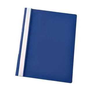 Esselte Report Flat Bar File Polypropylene Clear Front A4 Dark Blue Pack of 25