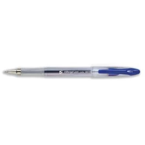 5 Star Office Roller Gel Pen Clear Barrel 1.0mm Tip 0.5mm Line Blue Pack 12