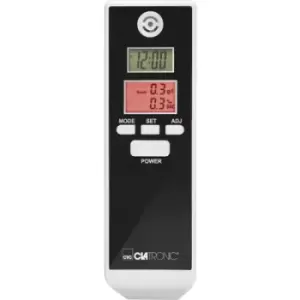 Clatronic AT 3605 Breathalyser White, Black 0.0 up to 1.9 ‰ Incl. display, Selectable SI units, Clock, Temperature display, Countdown function