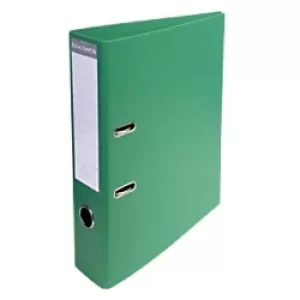 Exacompta Prem Touch Lever Arch File 53743E 75mm PVC, Cardboard 2 ring A4 Green Pack of 10