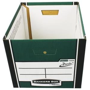 Fellowes Bankers Box Premium Presto Storage Box GreenWhite Pack of 102
