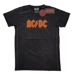 AC/DC - Logo Unisex XX-Large Snow Wash T-Shirt - Black