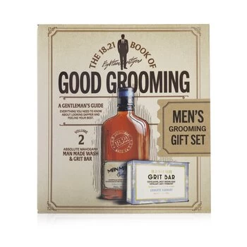 18.21 Man MadeBook of Good Grooming Gift Set Volume 2: Absolute Mahogany (Wash 532ml + Grit Bar 198g ) 2pcs
