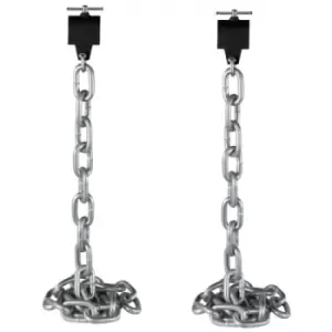 VEVOR 1 Pair Weight Lifting Chains 44LBS, Weightlifting Chains With Collars, Olympic Barbell Chains Silver Weight Chains For Bench, Bench Press Chains