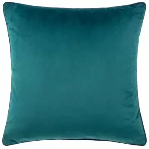 Meridian Velvet Cushion Teal/Navy, Teal/Navy / 55 x 55cm / Polyester Filled